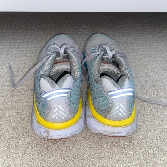 Stylish Gray and Yellow Women's Sneakers - Picture 4 of 7